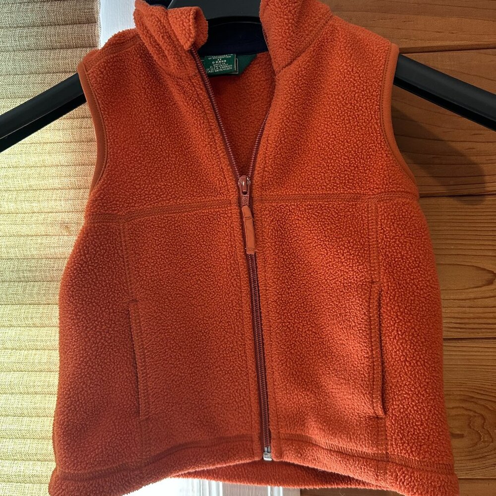 LL Bean Kids’ Orange Fleece Vest 🍁